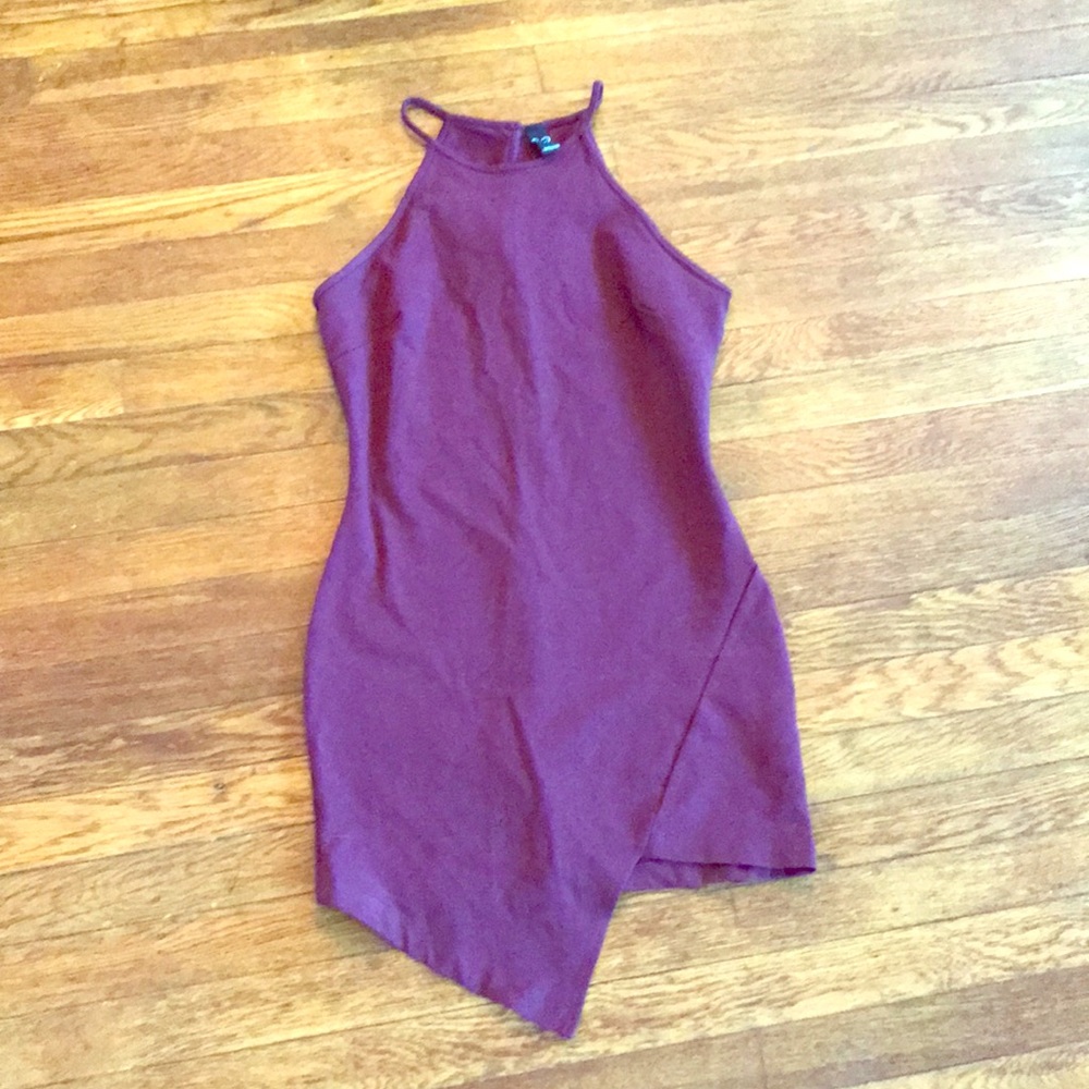 Plum super flattering high neck dress